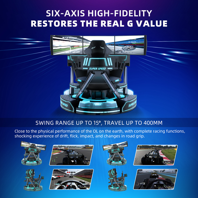 Оптовая цена VR участвуя в гонке оборудование игры автомобиля скорости имитатора коммерчески 9D VR супер 5